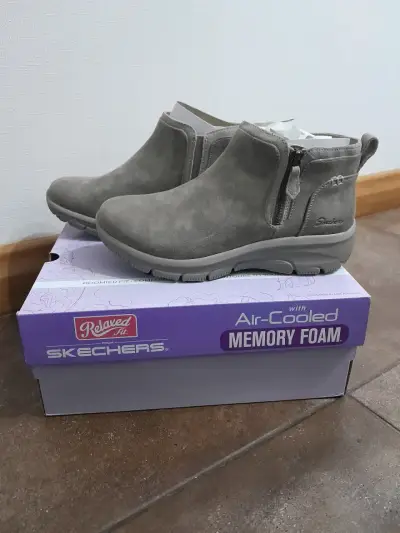 Botines Skechers gris con memory foam - miniatura 4