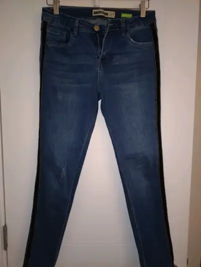 Jeans azul con banda lateral - miniatura 1