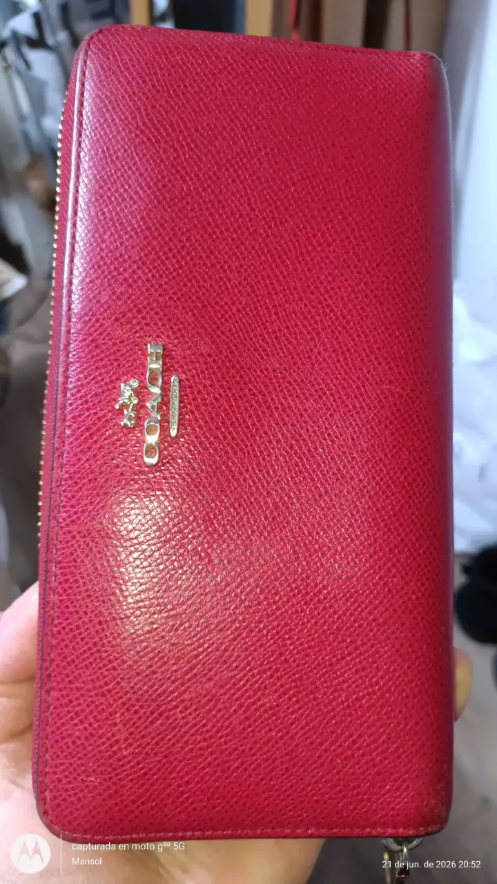 Billetera roja Coach de cuero - 1