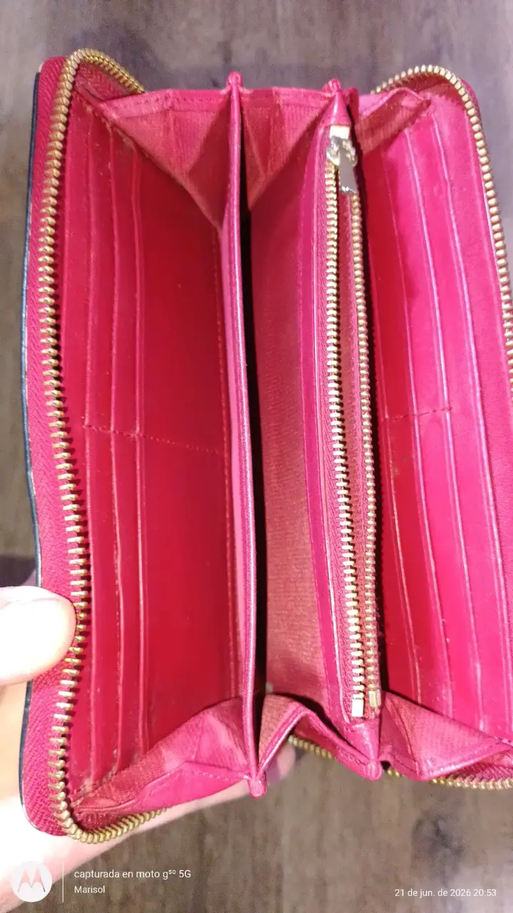 Billetera roja Coach de cuero - 3