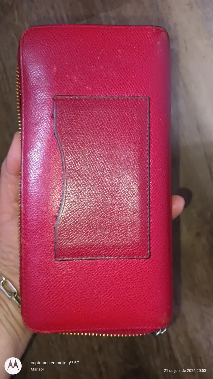 Billetera roja Coach de cuero - 4