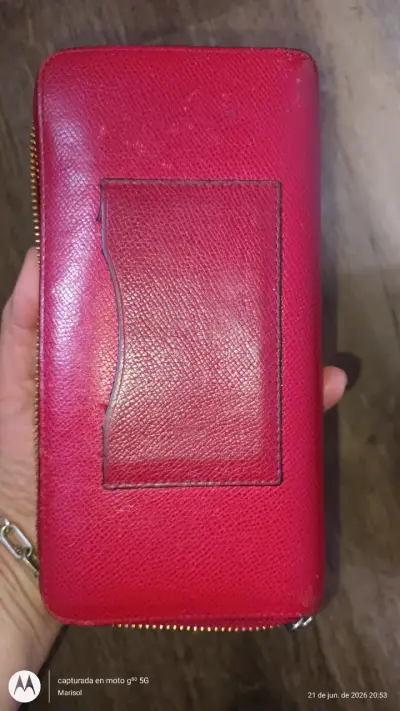 Billetera roja Coach de cuero - miniatura 4