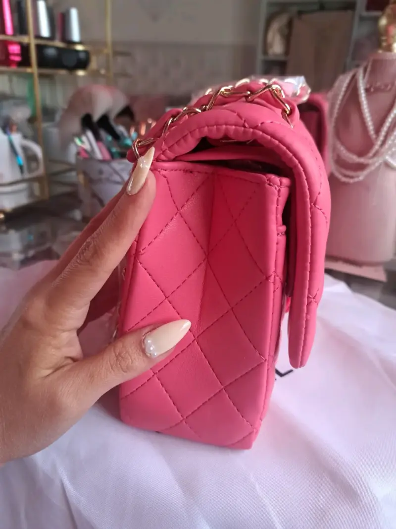 Cartera rosa acolchada Chanel - 6