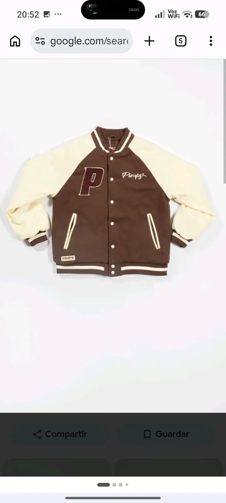 Chaqueta varsity marrón y beige - 1