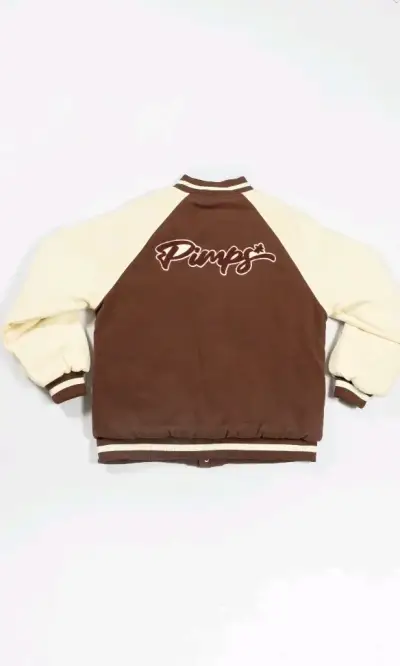 Chaqueta varsity marrón y beige - miniatura 2