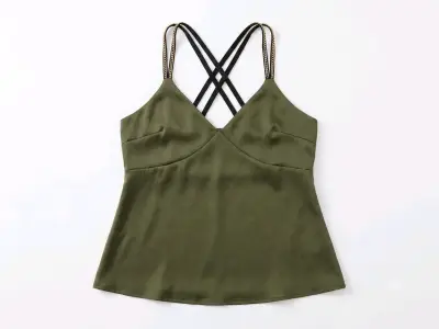 Top verde oliva con tirantes - miniatura 1