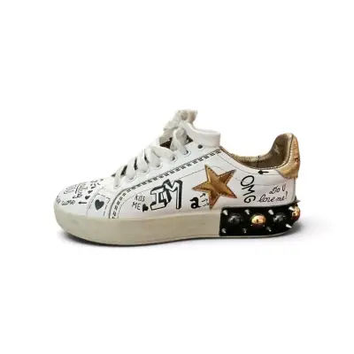 Zapatilla Dolce&Gabanna blanca con diseño gráfico - miniatura 1
