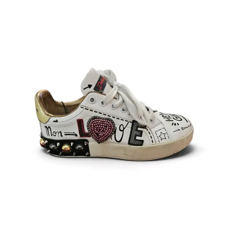 Zapatilla Dolce&Gabanna blanca con diseño gráfico - 2