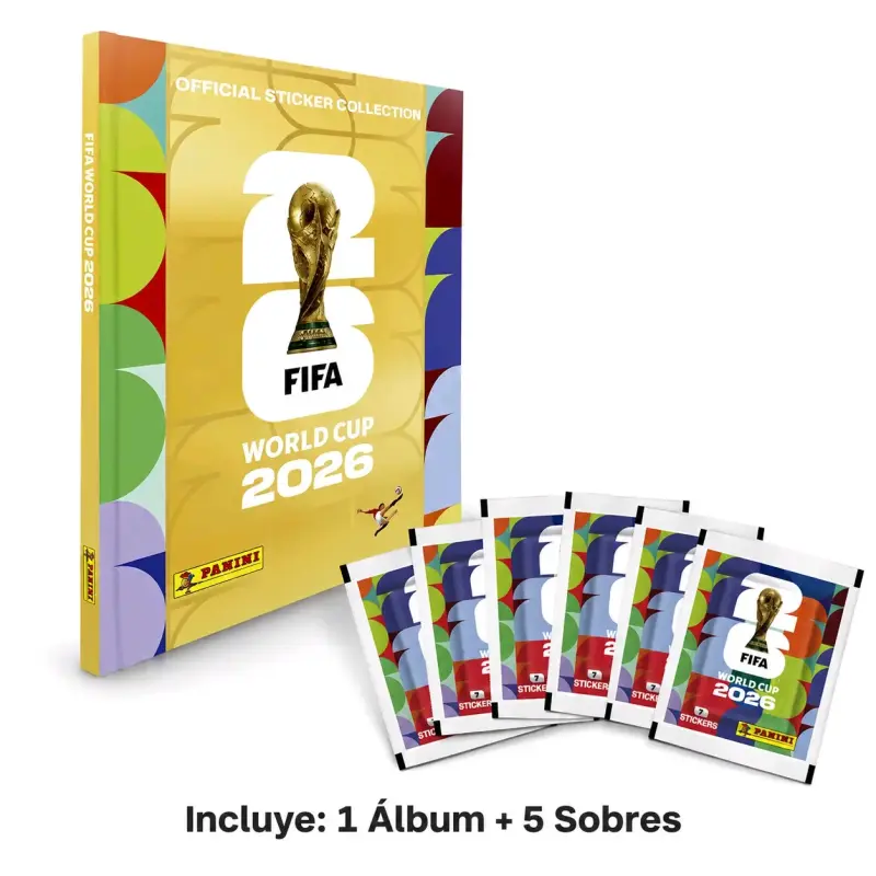 Álbum Fifa 2026 (Tapa dura Gold) + 5 sobres - 3