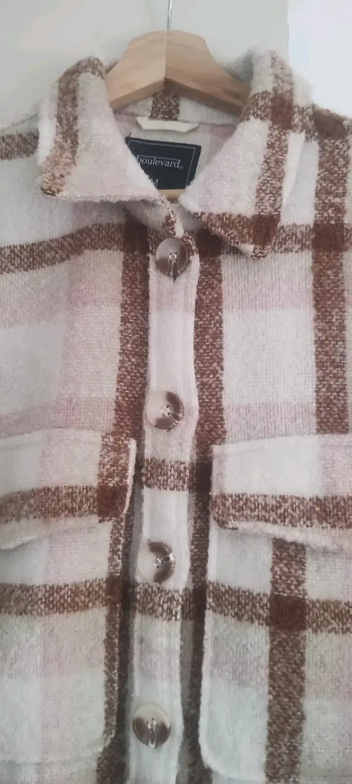 Camisa de lana a cuadros marrón - 3