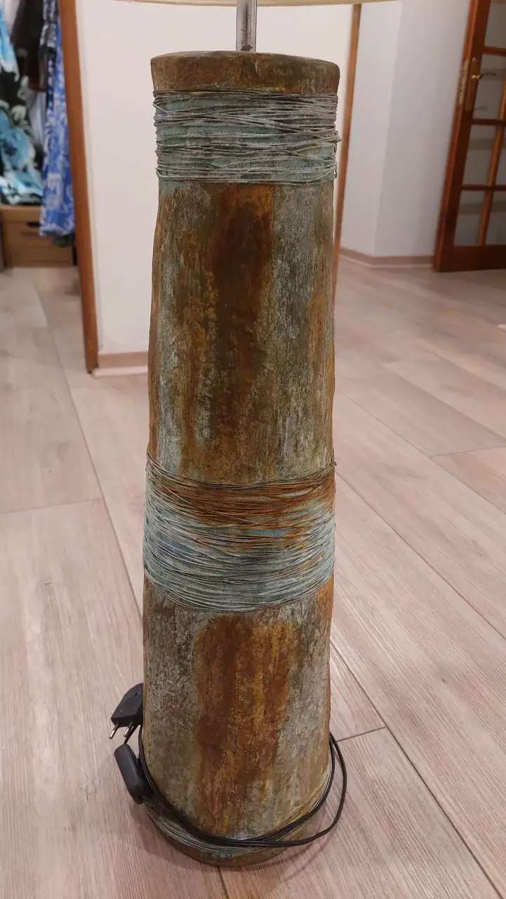 Lámpara de mesa rústica (cerámica gres) - 2