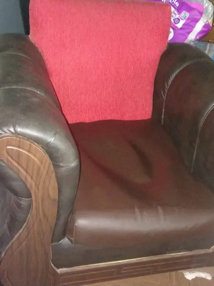 Sillón de cuero marrón - 1