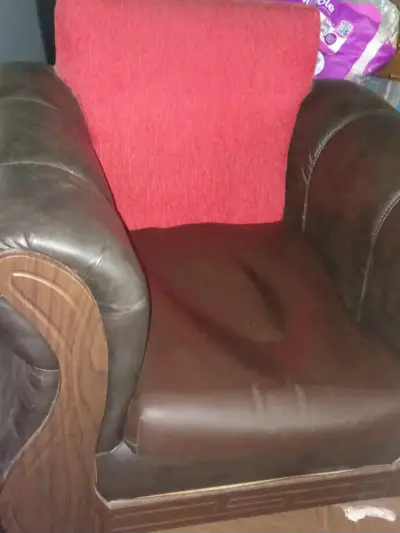 Sillón de cuero marrón - miniatura 1
