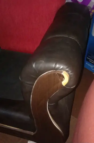 Sillón de cuero marrón - miniatura 2