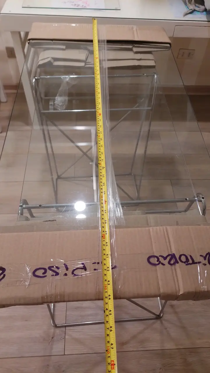 Escritorio de vidrio y metal (110x55x80) - 4