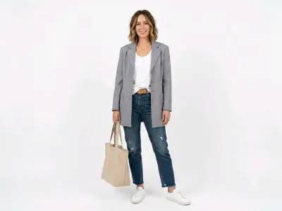 Blazer gris clásico para mujer - miniatura 2