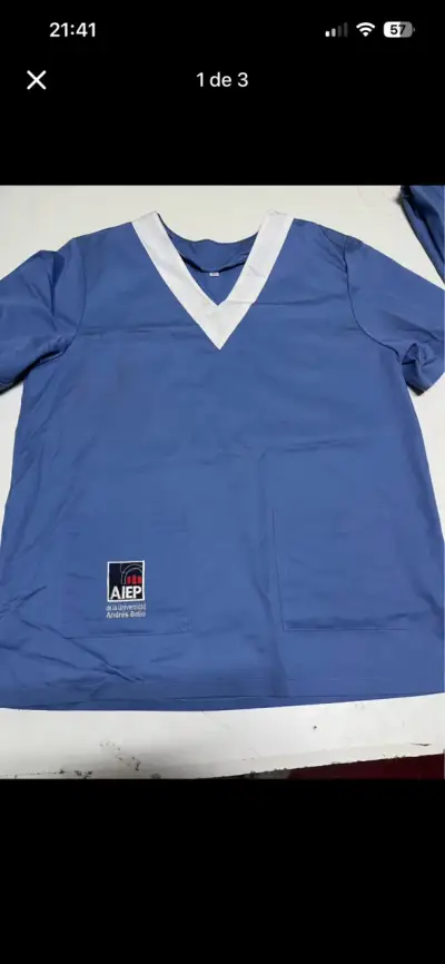 Blusa institucional azul con logo - miniatura 1