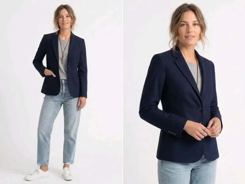 Blazer azul oscuro elegante - 2