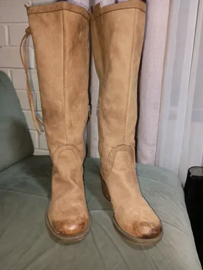 Botas altas de cuero marrón - miniatura 2