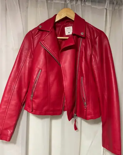 Chaqueta biker roja mujer - miniatura 1