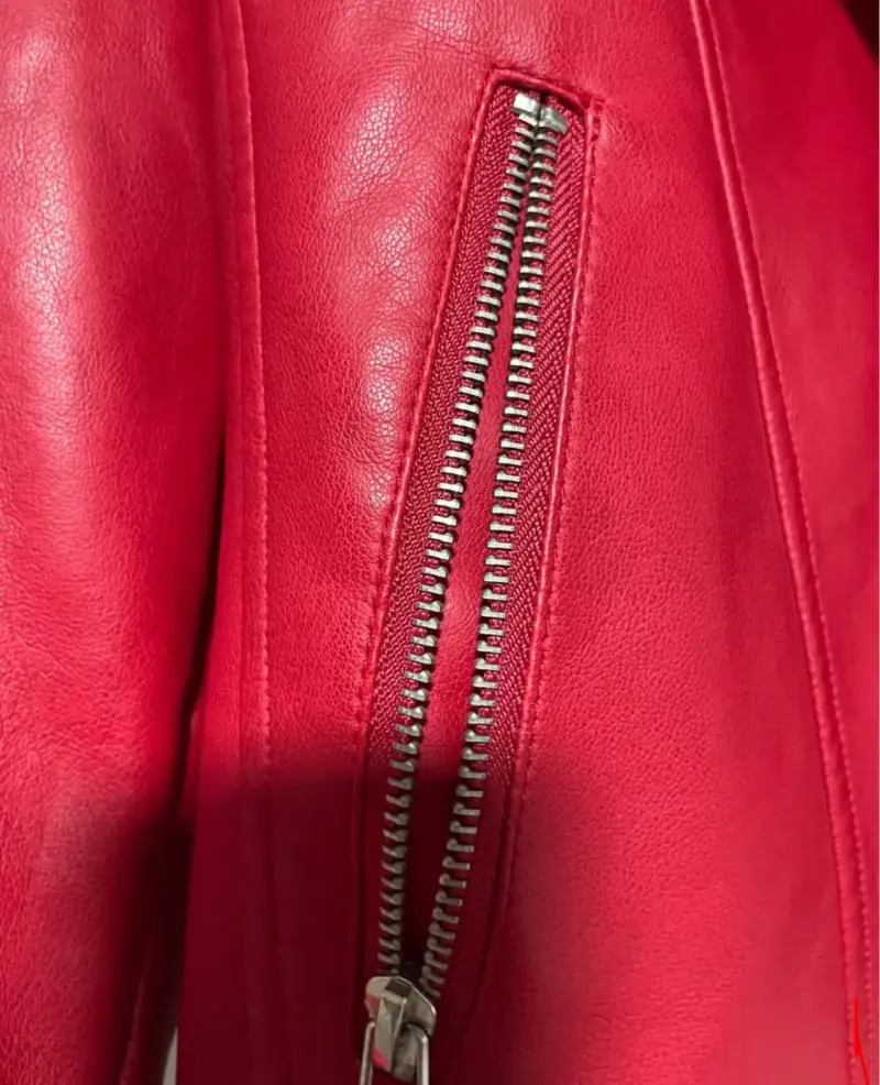 Chaqueta biker roja mujer - 3