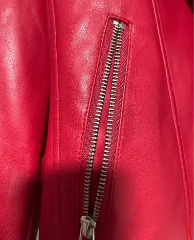 Chaqueta biker roja mujer - miniatura 3