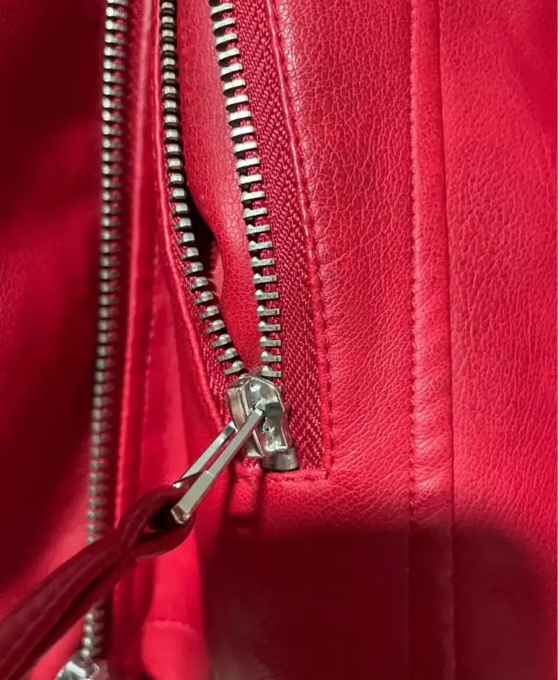 Chaqueta biker roja mujer - 4