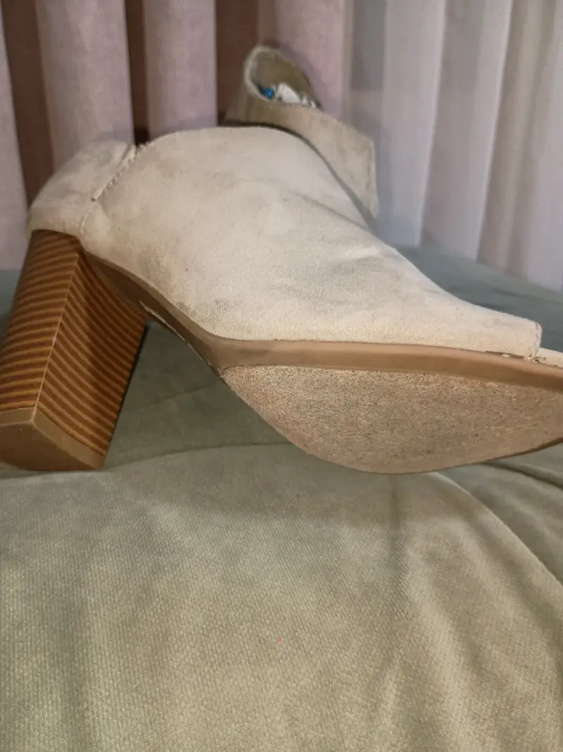 Botines beige de tacón alto, índigo - 2