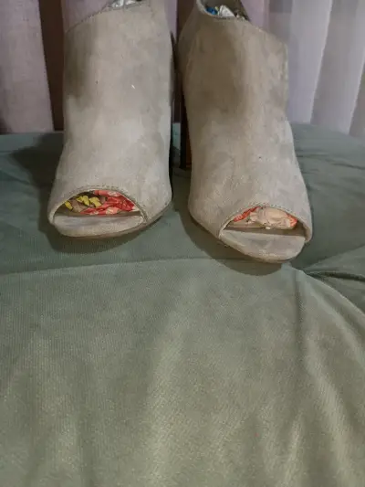 Botines beige de tacón alto, índigo - miniatura 4