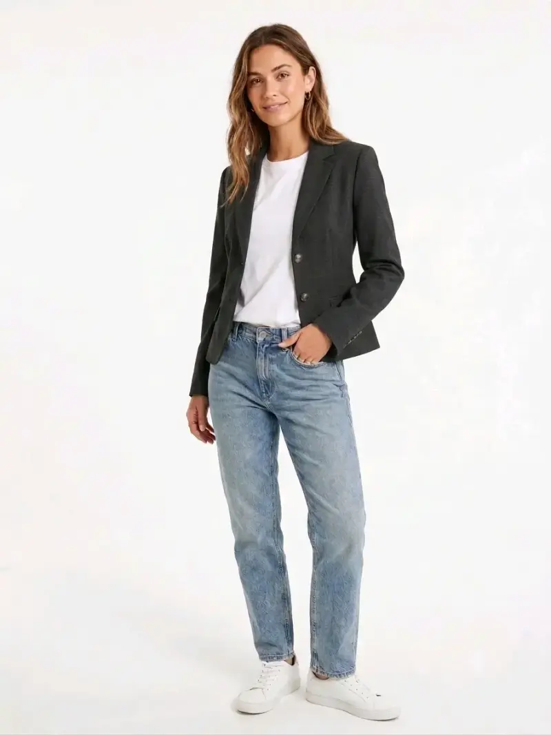 Blazer gris oscuro elegante - 2