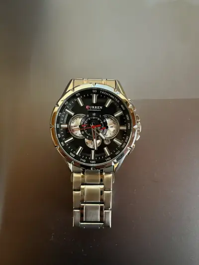 Reloj cronógrafo plateado - miniatura 1