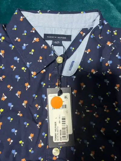 Camisa azul Tommy Hilfiger estampada - miniatura 1
