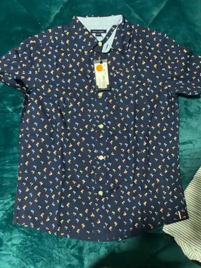 Camisa azul Tommy Hilfiger estampada - miniatura 2