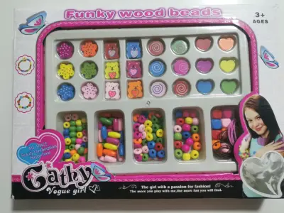 Set de cuentas de madera multicolor - miniatura 1