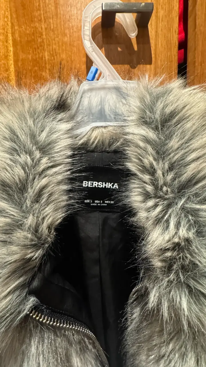 Chaqueta de piel sintética gris - 2