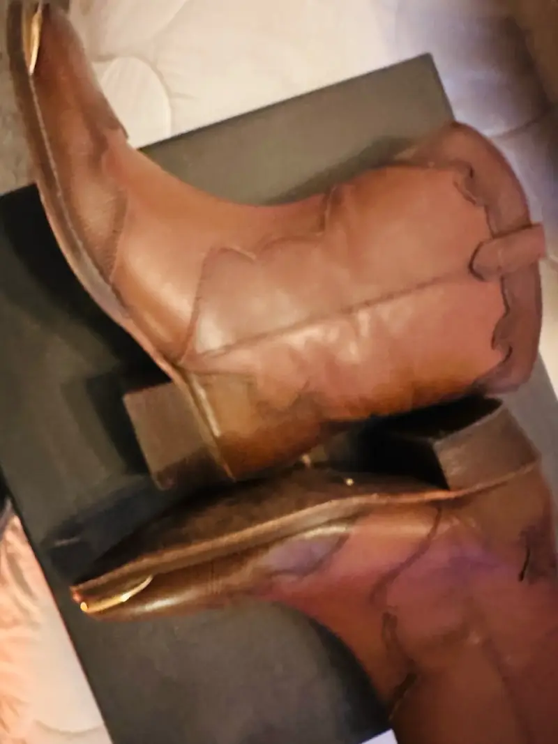 Botín Gacel N 37 : Botines cowboy marrones cuero - 1