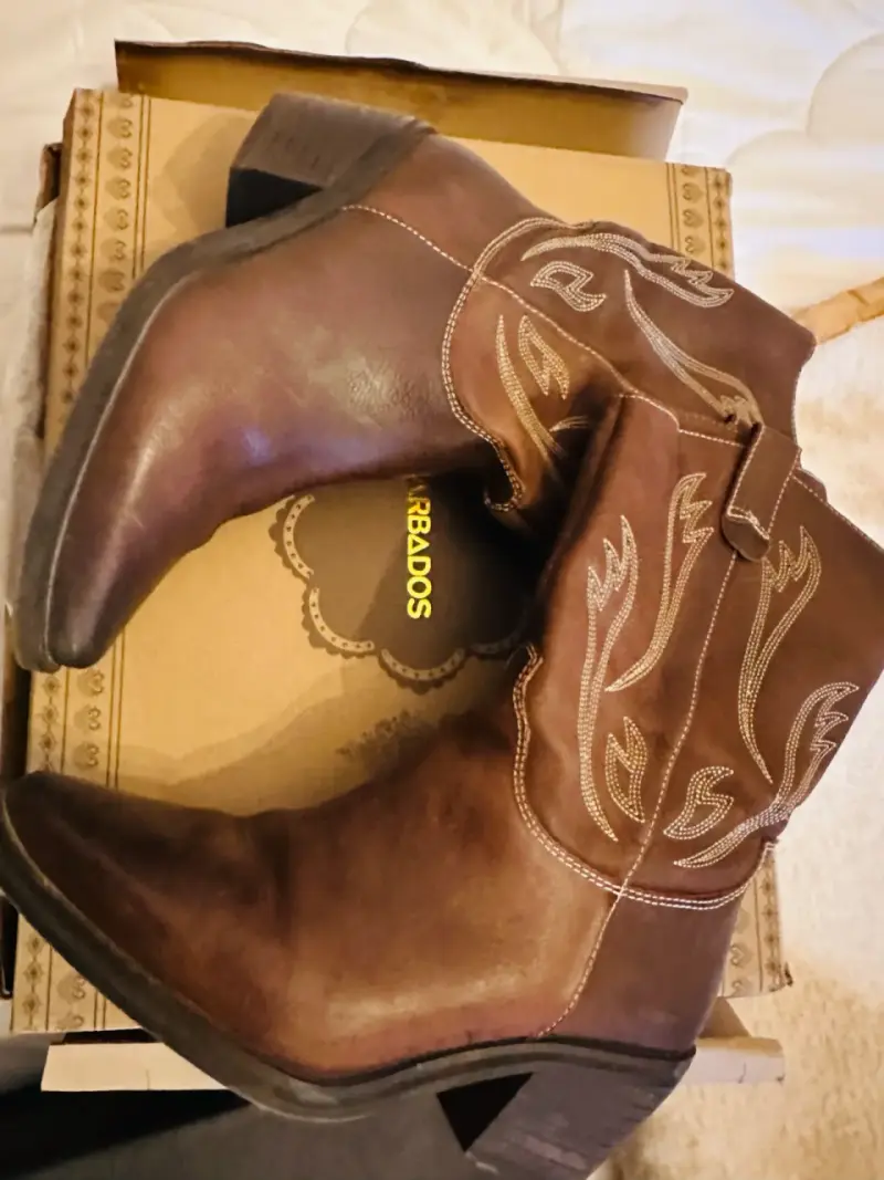 Bota Barbados 37 Botas vaqueras de cuero café - 1