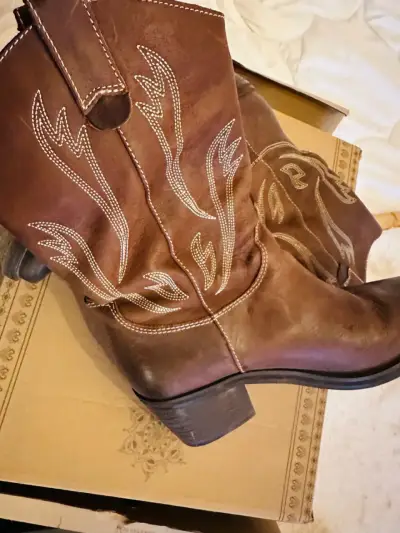 Bota Barbados 37 Botas vaqueras de cuero café - miniatura 2
