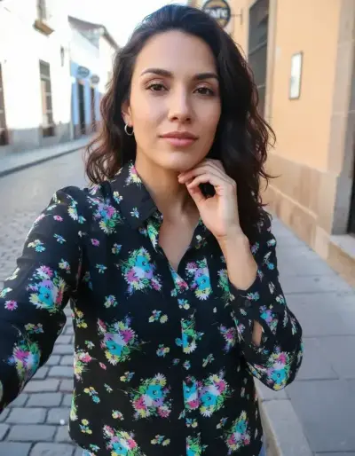 Camisa floral Aeropostale negra - miniatura 2