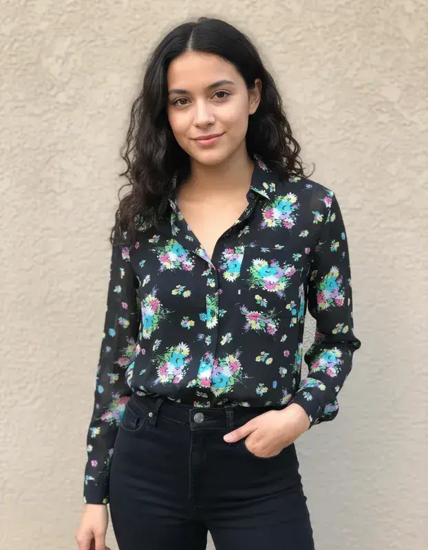 Camisa floral Aeropostale negra - 3