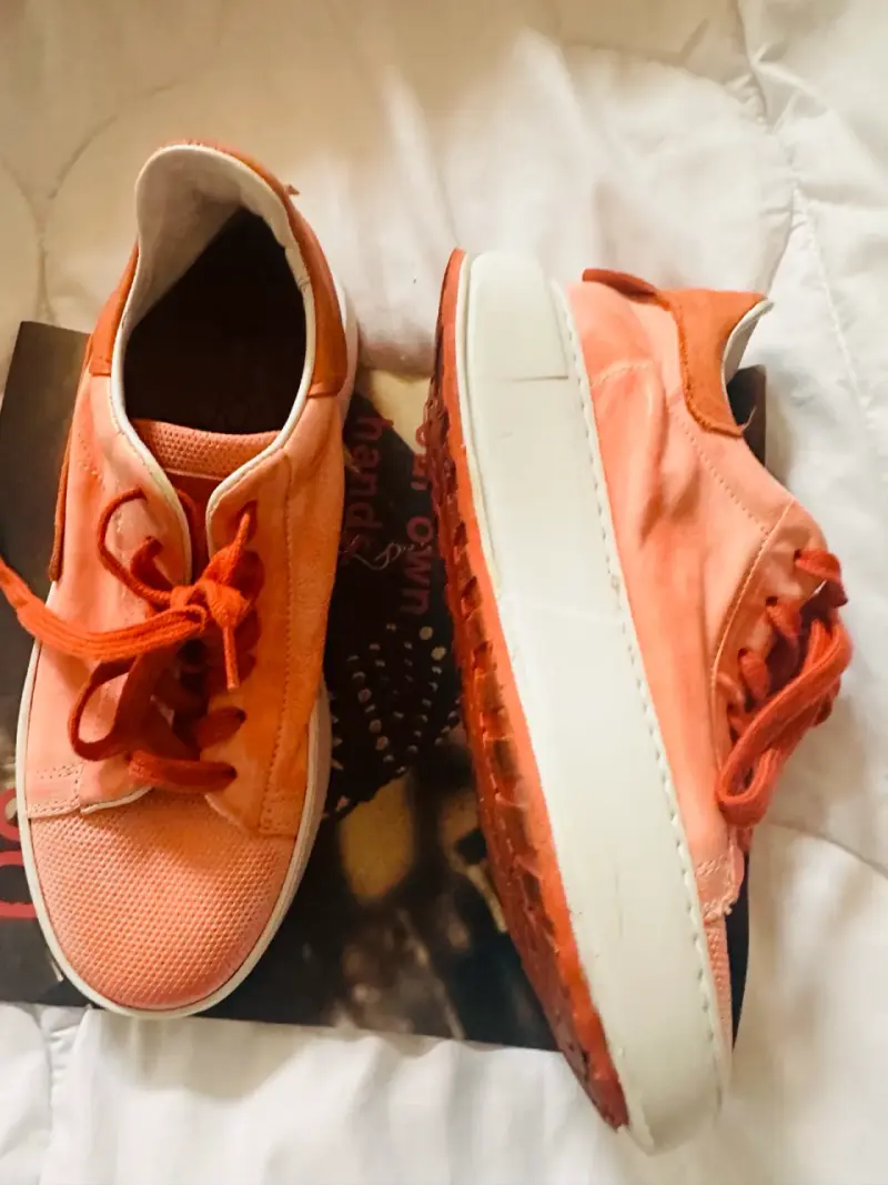 As98 , Zapatillas naranjas de mujer y blanca - 2