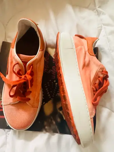 As98 , Zapatillas naranjas de mujer y blanca - miniatura 2