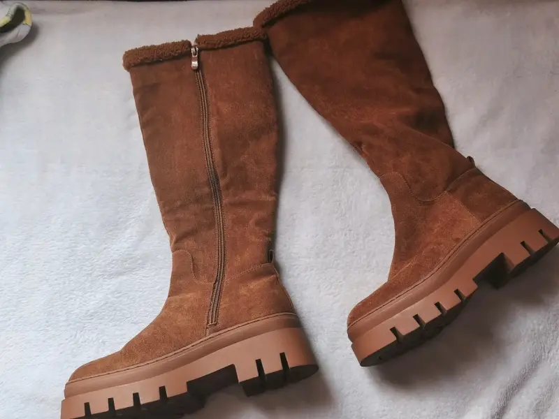 Botas largas marrón gamuza mujer - 2