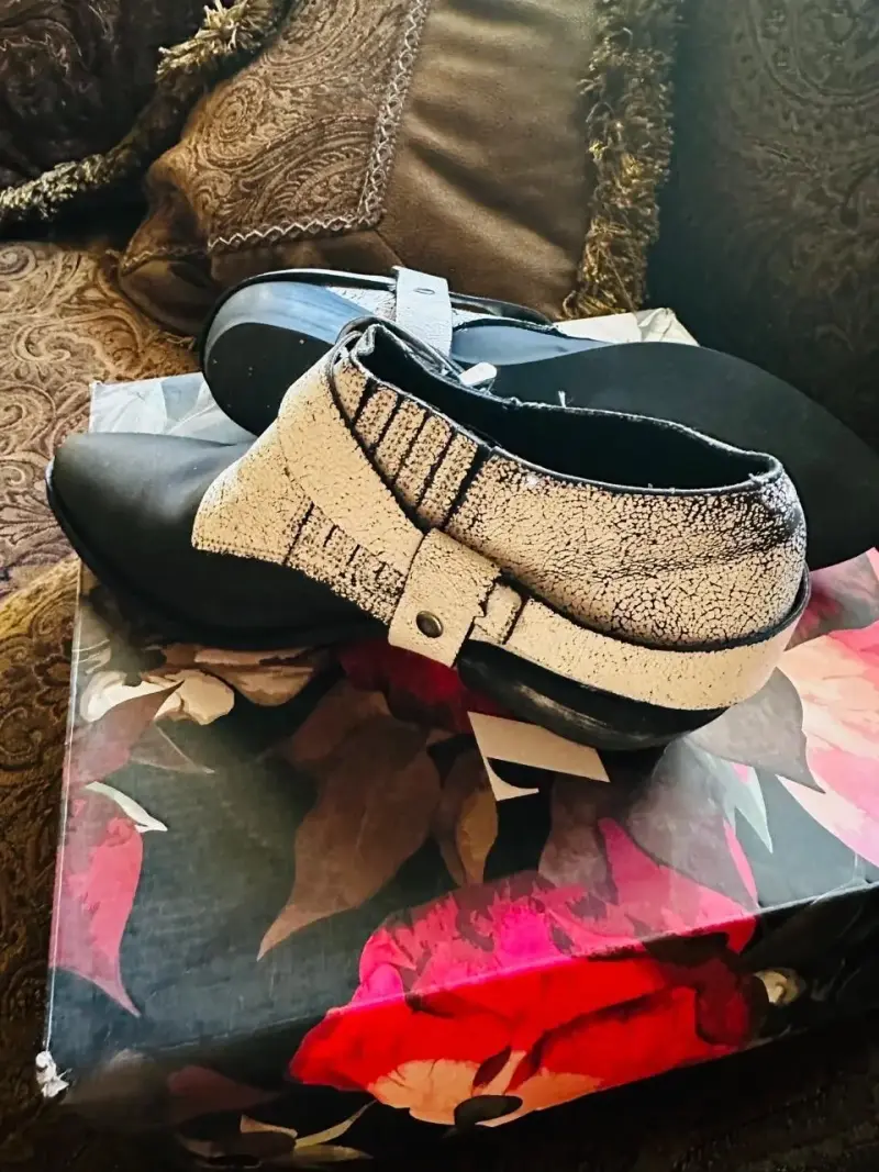 Zappa Botines de cuero blanco y negro - 1