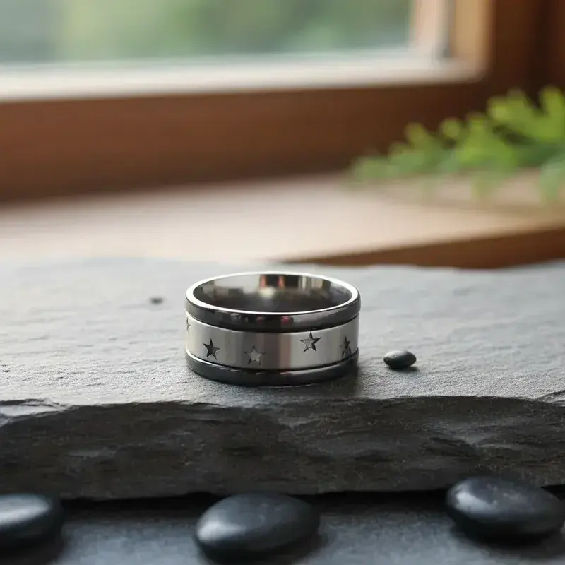 Anillo de acero con estrellas, 3 en 1 - 2