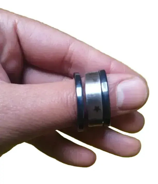 Anillo de acero con estrellas, 3 en 1 - 3