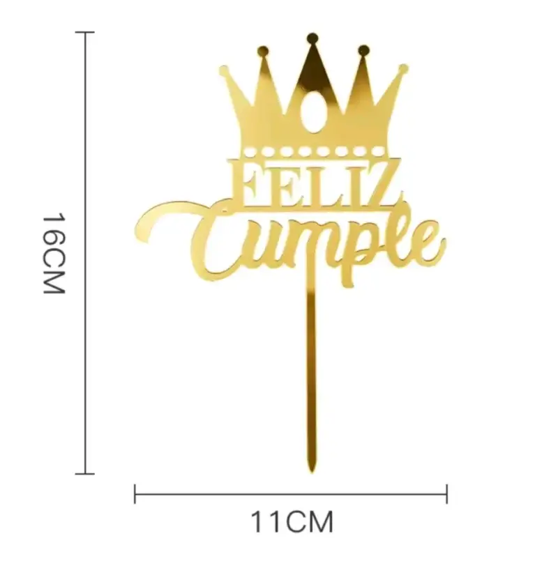 Topper de cumpleaños dorado y plateado - 2