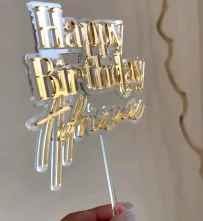 Topper de cumpleaños dorado y plateado - miniatura 4
