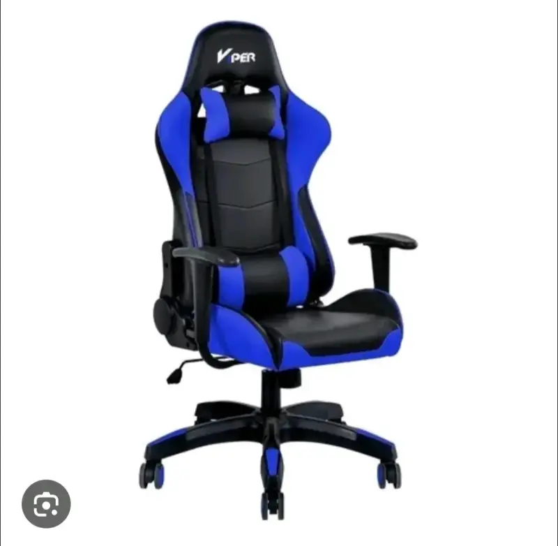 Silla gamer Viper azul y negra