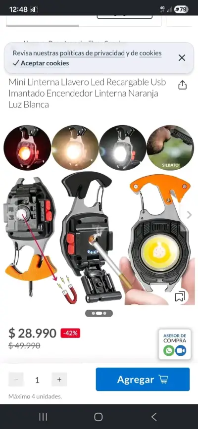 Linterna LED recargable - miniatura 1